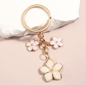 1pc Cartoon Flower Enamel Keychain Cute Customizable Key Ring Purse Handbag